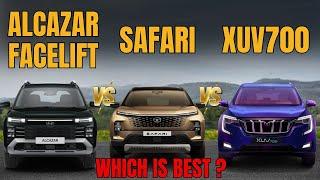 2024 Hyundai Alcazar Facelift Vs Safari Vs XUV700 |  Which Is Best ? | Antique Auto Car