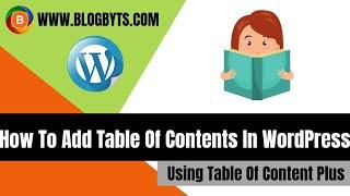 How to add table of contents in Wordpress