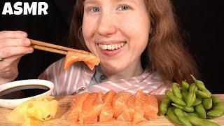 ASMR SALMON SASHIMI & EDAMAME MUKBANG (No Talking) EATING SOUNDS