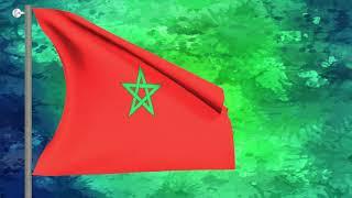 3d animation flag of Morocco background video hd 2021 / country flag / green screen / waving