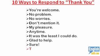 English Phrases for conversation (09): 10 Ways to Respond to Thank you