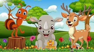 Happy Animal Moment: Ant, Sika Deer, Rhino, Wombat, Wolverine,... - Animals Sound