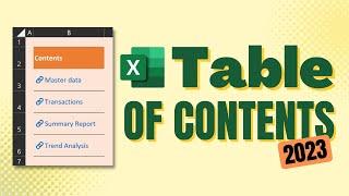 How to create Table of Contents for Excel - 2023