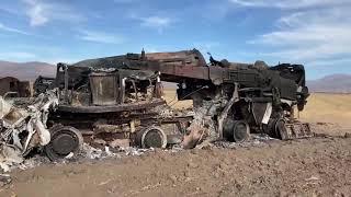 Destroyed Armenian Scud TEL in outskirt of Vardenis, near to the border of Karabakh by TB-2 UCAV