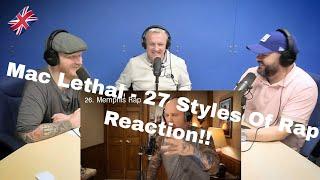 Mac Lethal - 27 Styles of Rapping REACTION!! | OFFICE BLOKES REACT!!