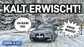 BMW i4 40 Elektroauto Wintertest! Läuft die Vorkonditionierung? Ladezeit - Verbrauch - Reichweite