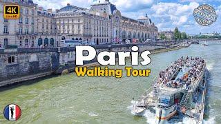  Paris Walking Tour from Pont de la Concorde to Louvre Museum | 4k60fps