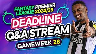 FPL GW28 LIVE DEADLINE STREAM  Any early Team News?  | Fantasy Premier League 2024/25