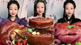 ASMR CHINESE FOOD MUKBANG | BRAISED PORK LEG | MUKBANG PORK BELLY | PORK HEAD EATING ASMR