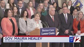 Mass. Gov. Maura Healey celebrates two new acts that reform health care