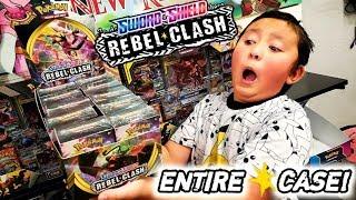 ENTIRE CASE OF NEW POKEMON CARDS! OPENING REBEL CLASH BUILD AND BATTLE BOX!