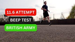 British Army Beep Test 11.6 Attempt - Parachute Regiment Minimum Standard