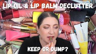 Lip Declutter – LIP OILS & BALMS – Lip Swatching 93 Lip Products – Swipe & Keep or Swipe & Dump