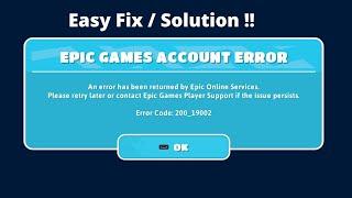 How to Fix Fall Guys Error Code 200_19002 / An error has been returned by Epic Online Services