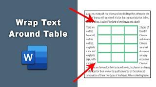 How to wrap text around a table in word