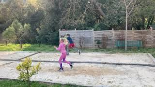 Tennis footwork on sand