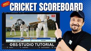 Best Free Cricket Scoreboard For Local Match Live Streaming | Scoreboard In OBS Studio | Tutorial