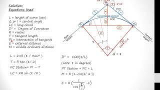 Horizontal Curve Calcs   Circular Curve Elements   1