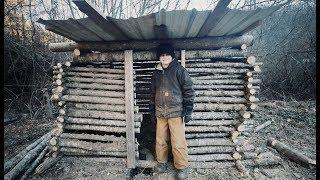 11 Year Old Boy Nails his First LOG CABIN Build