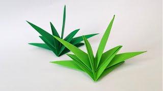 Origami GRASS tutorial | How to make a paper grass