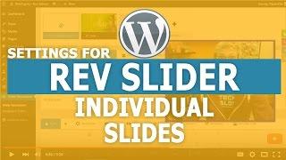 Revolution Slider -  Individual Slide Settings NEW VERSION