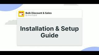 Shopify Bulk Discount Manager - Install & Setup Guide