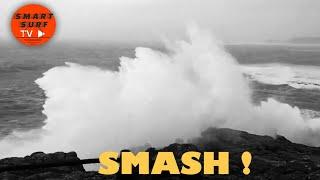 HUGE WAVE hits Lands End near Sennen Cove, Cornwall