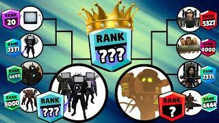 Skibidi toilet tournament brawl stars ranks up Team Upgraded Plague Toilet vs Team Tv man titan