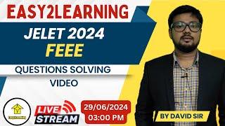 JELET 2024 EXAM_FEEE Questions solving video | By David Das/Easy2Learning