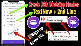  problem fix TextNow is unavailable in your country & pres/hold again try again etc solved