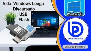 Ku Diyaarso Windows-kaaga USB Flash Windows 10