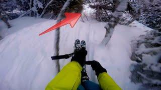 Skiing through forest with no mercy!