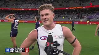 Jack Newnes after the siren goal interview | Saturday Night Football