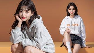 Ai Lookbook 4k / Hoodie + Skirt / CASUAL OUTFITS Girl