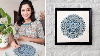 How to draw MANDALA ART for beginners || Easy Gouache mandala patterns || step by step tutorial