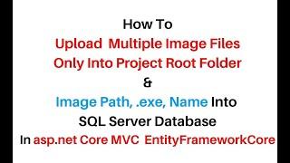 ASP.NET Core MVC Upload Multiple Images (.jpg, .png) Into Folder & Path,Ext, Name Into Database