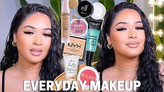 *DRUGSTORE* Everyday Makeup Routine | "Clean" Makeup Look + Long Wearing | GLOWY 15 Minute Makeup 