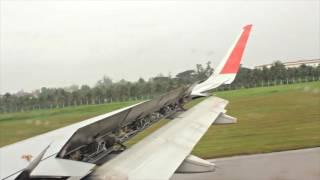 Airbus A320 | AirAsia : Landing at Kota Bharu in rainy weather (and probably PTU problem at the end)