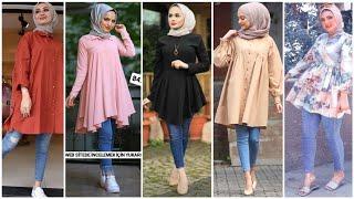 Short Kurti with jeans || western Muslim outfit collection