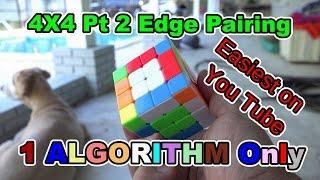 4x4 Rubik's Cube Tutorial Part 2 "EDGE PAIRING" NO Algorithms EASY Beginner method