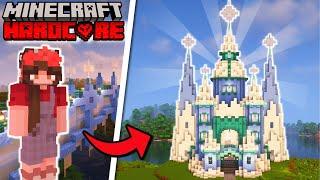 I built an ICE CASTLE in Hardcore Minecraft Episode 25 