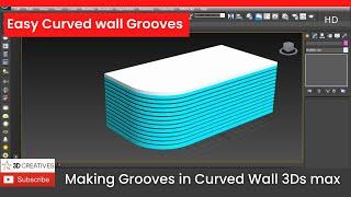 Making Grooves in Curved Wall 3Ds max tutorials