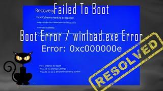 Solution to boot error 0xc000000e by rebuilding BCD | winload.exe error | Fail to boot in Windows
