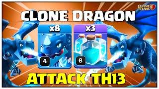 Th13 Best War Attack Strategy | Th13 Electro Dragon + Clone Spell Attack Strategy | Clash of Clans