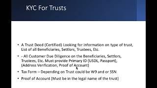 How to do KYC for a Trust in under 4 minutes.