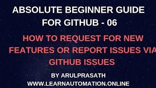 GitHub tutorials | 06 | Issues | How to submit an issue on GitHub