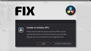 2 methods to FIX unable to initialize GPU issue | DaVinci Resolve