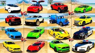 GTA 5 MOST EXPENSIVE Cars Tesla vs Lamborghini vs Cyber Truck vs Police Bugatti