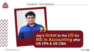 Jay’s ticket to the US for MS in Accounting after US CPA & US CMA | Simandhar