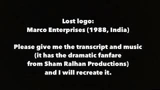 Lost Logo: Marco Enterprises (1988, India)